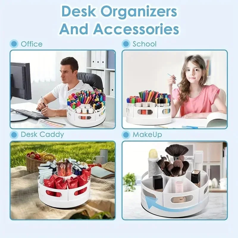 Schreibtisch-Organizer drehbar weiß