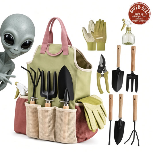 Gartengeräte-Set 9-teilig mit Tasche