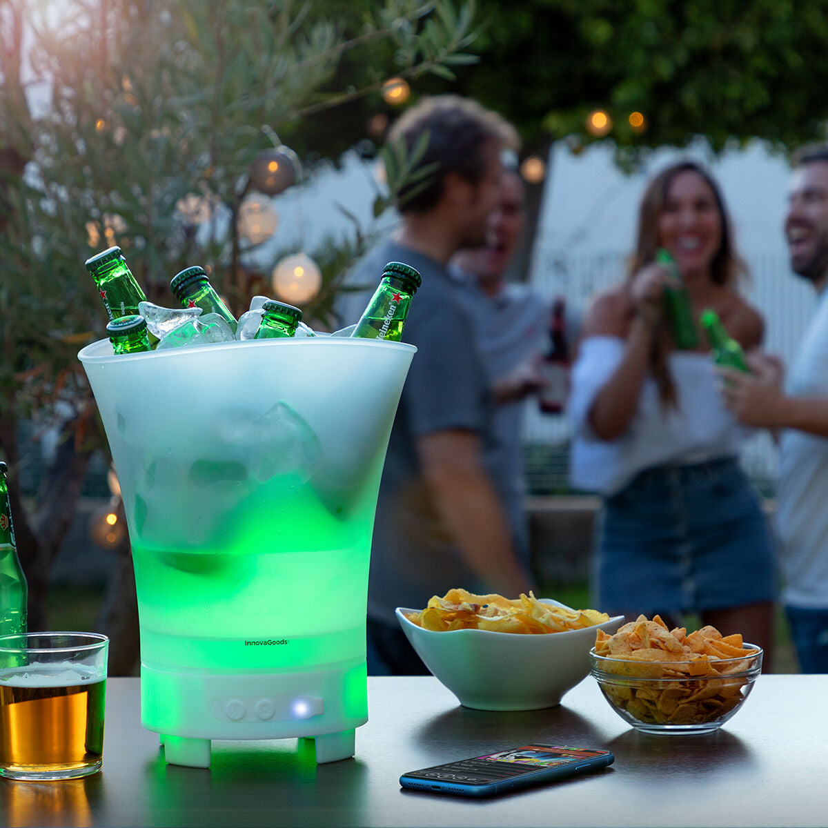 LED-Eiskübel Sonice mit Bluetooth-Lautsprecher
