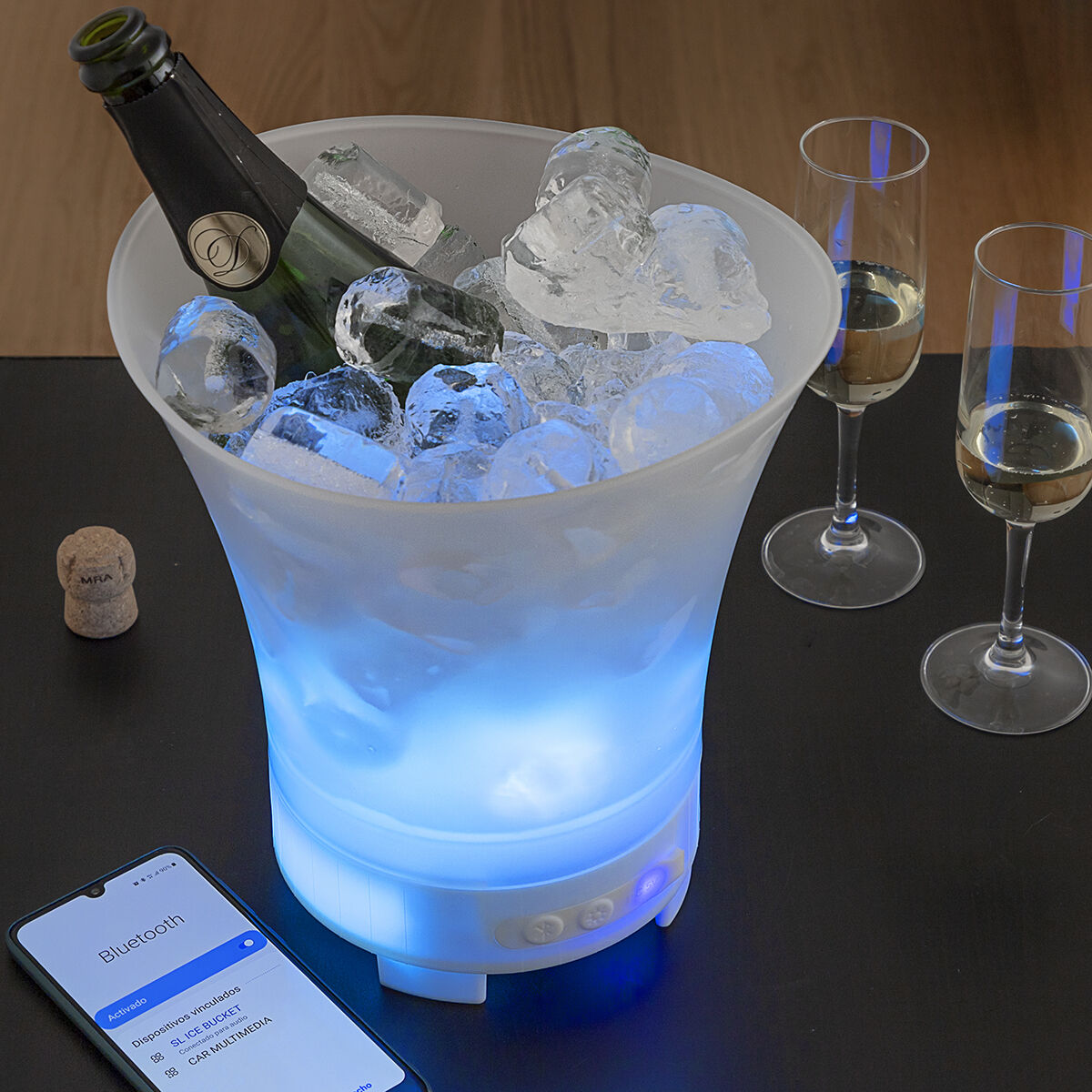 LED-Eiskübel Sonice mit Bluetooth-Lautsprecher