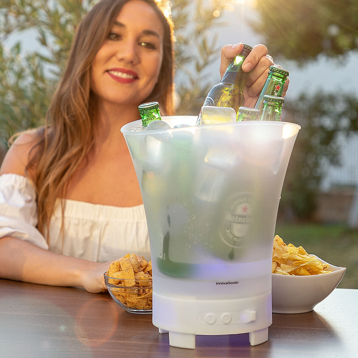 LED-Eiskübel Sonice mit Bluetooth-Lautsprecher