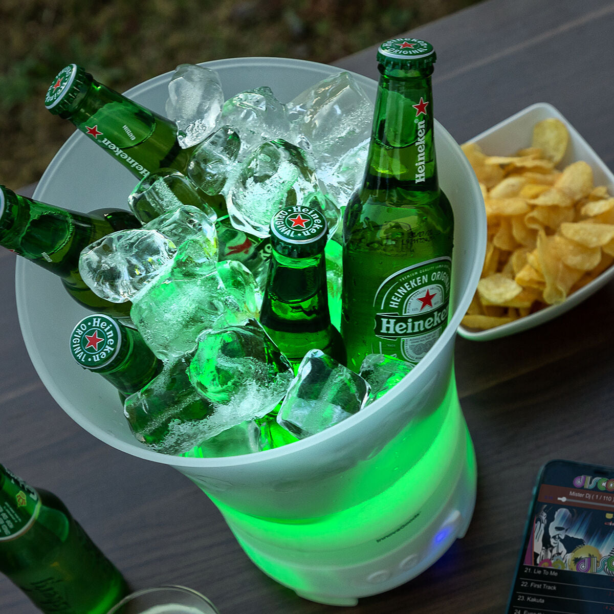 LED-Eiskübel Sonice mit Bluetooth-Lautsprecher