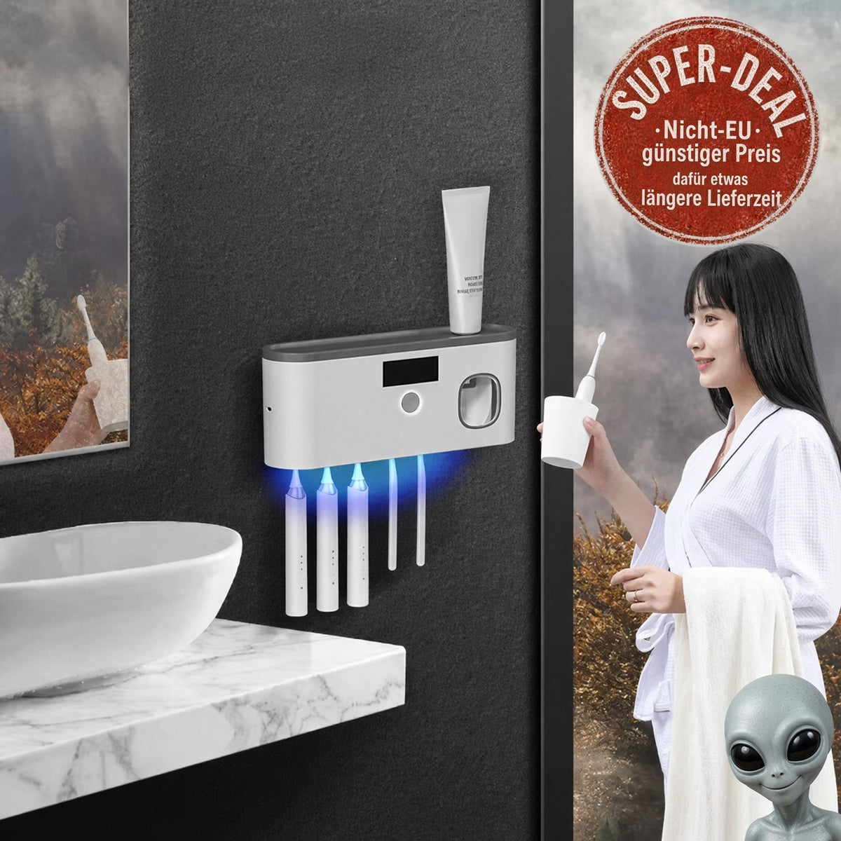 Wand-Zahnbürstenhalter USB weiß