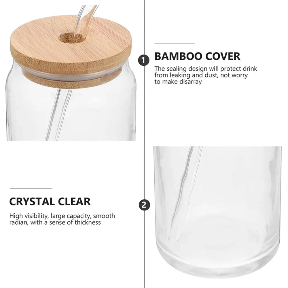 Glasbecher 550 ml mit Bambusdeckel