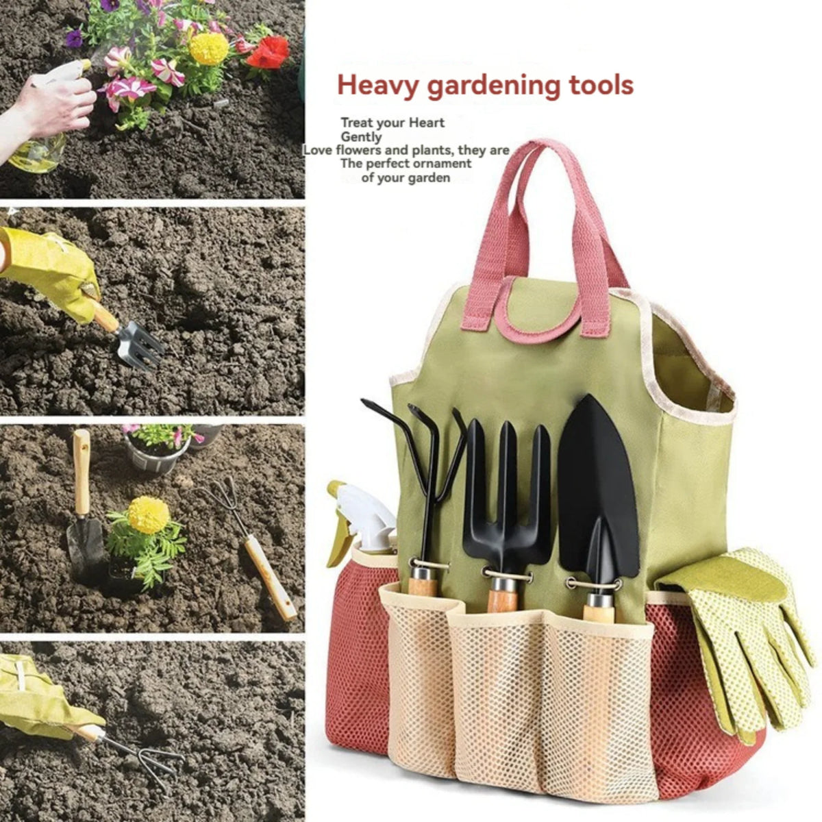Gartengeräte-Set 9-teilig mit Tasche
