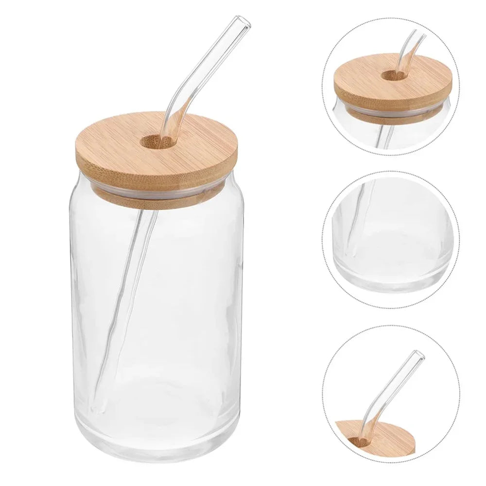 Glasbecher 550 ml mit Bambusdeckel