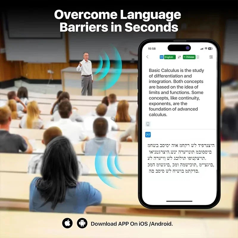 Ohrhörer mit Übersetzer-App schwarz